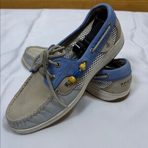 Sperry Women's Blue and Tan Boat Shoes mesh SPERRY top-sider vacation boat days